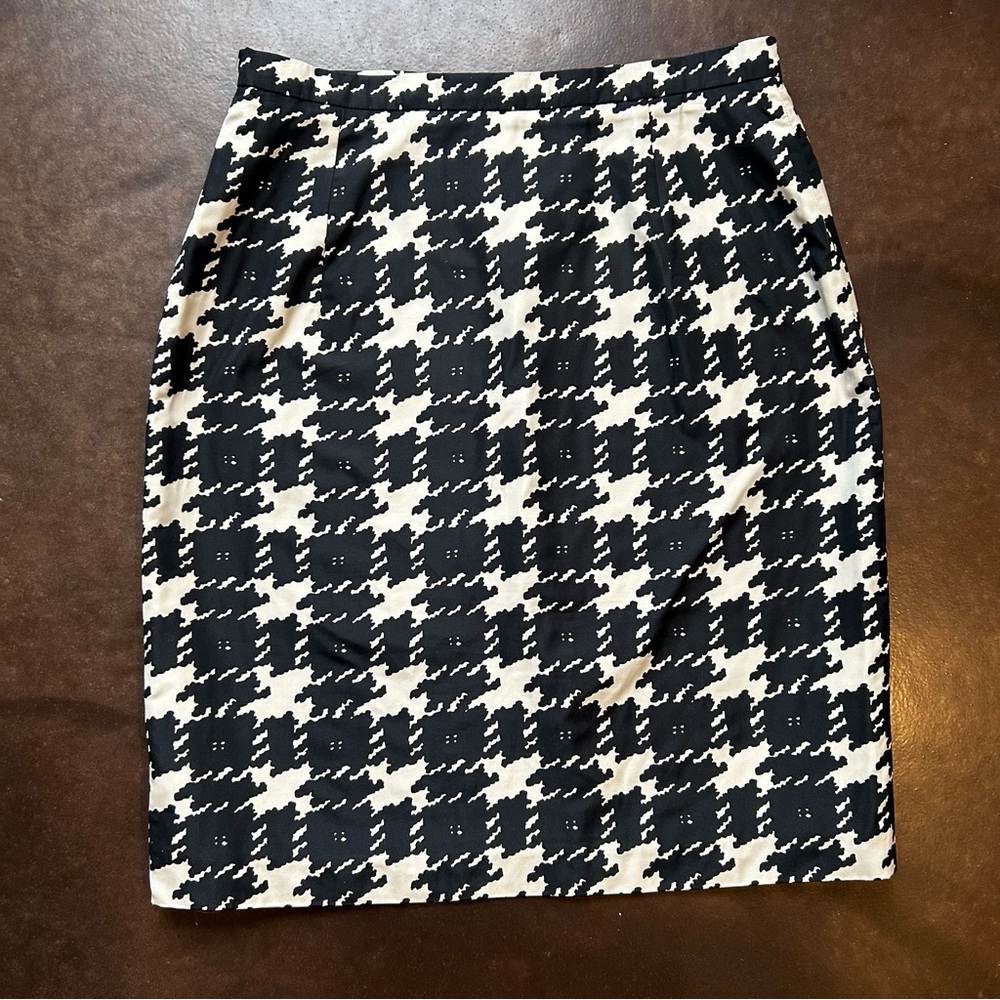 MaxMara weekend- Black and White Houndstooth mini Pencil Skirt- size 4 - Picture 5 of 16